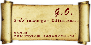Grünsberger Odisszeusz névjegykártya